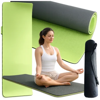 Premium Yoga and Exercise Mat with Carrying Strap 183cm, Green