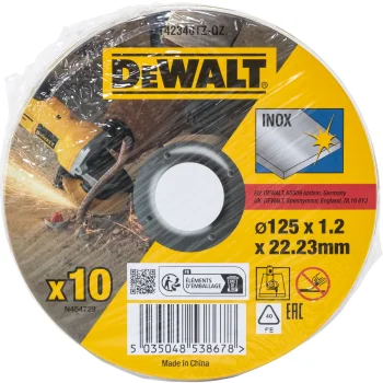 DeWalt DT42340TZ-QZ Cutting Discs for Stainless Steel 125 x 1.2 mm, 10 Pcs