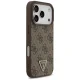 Guess iPhone 17 Pro Case Leather 4G Triangle Strass MagSafe, Brown