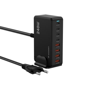 USB Charging Station Wozinsky 240W GaN QC3 Black