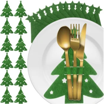 Ruhhy Christmas Cutlery Holders Christmas Tree, 12 pcs