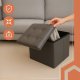 Ruhhy Folding Storage Ottoman Cube with Lid 25780, Gray