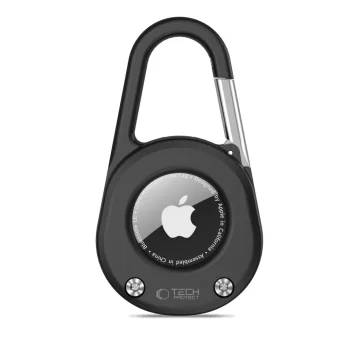 Tech-Protect Slidelock Carabiner Keychain Case for Apple AirTag 1/2, Black