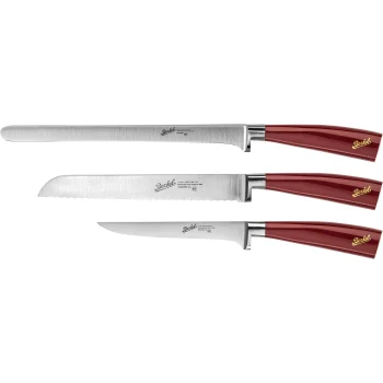 Berkel Elegance 3-Piece Kitchen Knife Set, Red