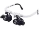 Watchmaker Headset Magnifier with LED Light 8x 23x, White-Black