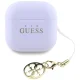 TWS Guess Glossy Effect Printed Classic Logo & Charm Headphones - Lavender