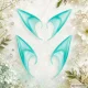 Artificial Elf Ears, Glow in the Dark, Silicone, Green-Blue