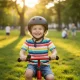 Trike Fix Kids Bike Helmet with LED, Adjustable, M (55-58cm), Black