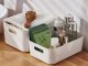 Storage Bin with Handles Multipurpose Organizer for Home and Bathroom 22x27 cm, white