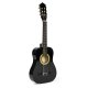 ECOTOYS Large Wooden Kids Guitar with 6 Strings, Black