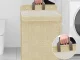 Foldable Hanging Laundry Basket Wall/Door Mount Beige