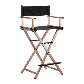 Folding Aluminum Makeup Visage Chair / Director's Chair, Rose Gold