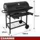Charcoal Garden Grill with Lid 108x67x96cm Kaminer, black