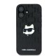 Apple iPhone 16 6.1\'\' Karl Lagerfeld Monogram Choupette Head Pin Cover Case, Black