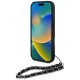 Karl Lagerfeld Saffiano Crystals w/Chain Case for iPhone 16 Pro Max, Black