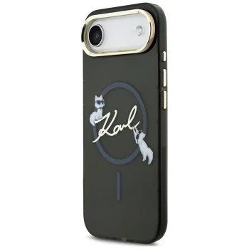 Karl Lagerfeld dėklas iPhone Air IML Choupettes Karl Script Logo MagSafe, juodas