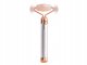 Kvarca vibro masažieris masieris sejai un kaklam ar diviem uzgaļiem | Rose Quartz Face and Neck Vibrating Massager...