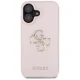 Guess Grained Big 4G Logo Small Classic Logo Case for iPhone 16, Pink