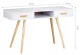 Vanity table, desk or console with 2 drawers, white