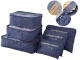 Travel Organizers for Suitcase and Laundry, 6 pcs, Navy Blue