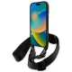 BMW iPhone 16 Pro Max Case M Edition Carbon Tricolor Lines & Strap, Black