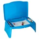 Portable Folding Car Travel Tray for Kids with Storage Compartment, Blue