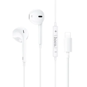 HOCO M111 Wired In-Ear Earphones with Lightning Plug for iPhone, White