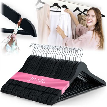 Massido Wooden Clothes Hangers, 30 pcs