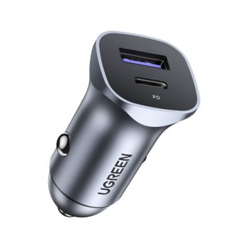 Ugreen CD130 USB-A / USB-C 30W Car Charger - Gray