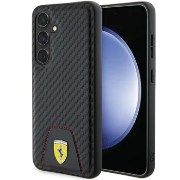 Ferrari Samsung Galaxy S24 Case Carbon Stitched Bottom, Black