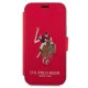Apple iPhone 12 mini 5.4\" US Polo Embroidery Collection Book Case Cover (USFLBKP12SPUGFLRE), Red