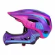 Rockbros TT-32SBPP-M Children\'s Bicycle Helmet with Removable Chinbar, Size M, Purple-Pink