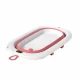 Foldable Baby Bathtub with Stand and Digital Thermometer, Pink