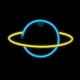 Forever Light SATURN LED Neon Sign, Yellow/Blue