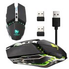 Wireless Gaming Mouse with RGB LED Backlight Rechargeable USB, Black