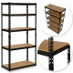 Humberg Metal Storage Shelving Unit 183x90x40 cm, Black