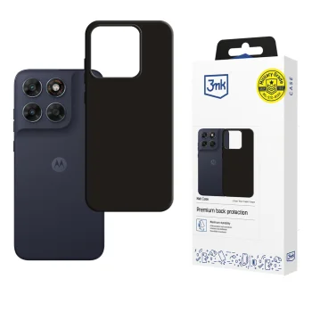 3mk Matt Case dėklas telefonui Motorola Moto G87, juodas