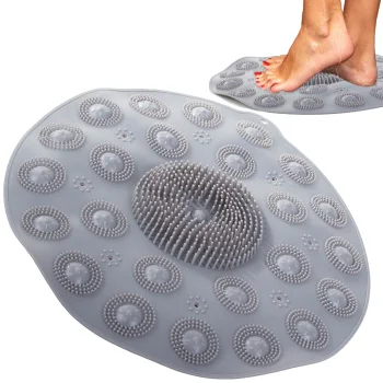 Foot Massage Shower Mat, Non-Slip, Grey