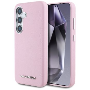 Karl Lagerfeld Saffiano MagSafe Case for Samsung Galaxy S25+ Pink