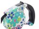 Retractable Dog Leash with Lock, 5m, up to 15kg, White with Flowers