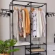 Double Freestanding Clothes Rack with Shelves, 162x36x174 cm