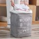 Foldable laundry basket with handles, 70L, grey