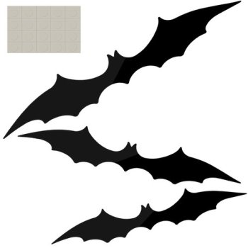 Halloween Bat Decorations Set of 3 Malatec 22004