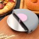 Round Pizza and Dough Cutter with Cover (8.5 cm, Stainless Steel)