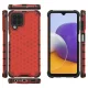 Samsung Galaxy A22 4G Case Honeycomb Armor Cover with TPU Bumper, Red
