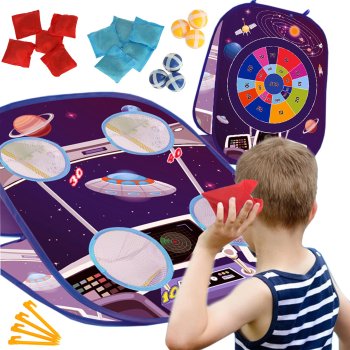 Darts Game Throwing Bags of Balls at the Target