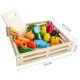 Wooden Play Food Cutting Set in Crate for Kids 34 pcs KRUZZEL 21942