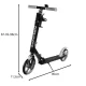 Kruzzel Spidoo Foldable Kids Scooter, 200mm Wheels, Grey/Black