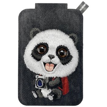 Nimmy New Big-Eye Cute Pets 2.0 Panda Magnetic Wallet with Stand, Black