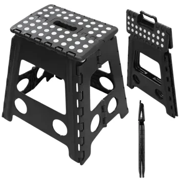 Folding Step Stool 39cm, Black
